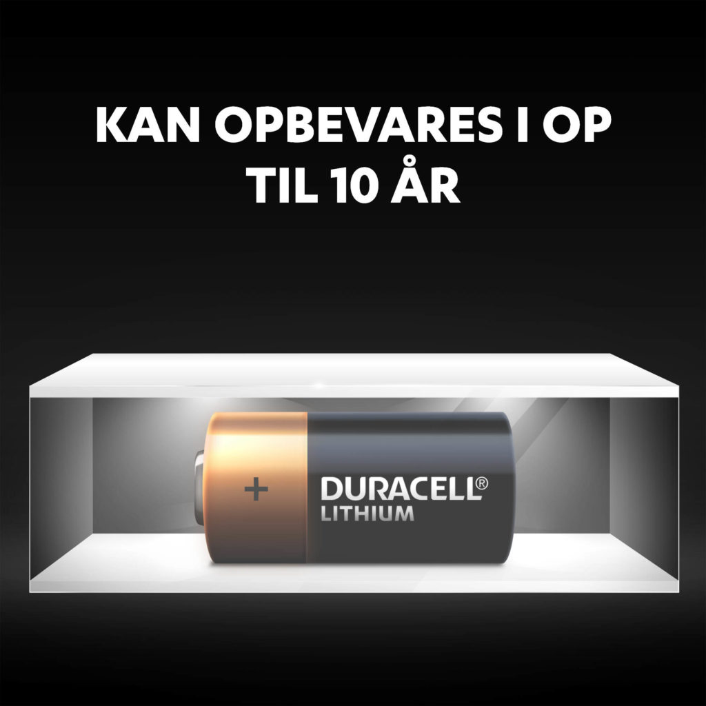 Duracell specialiserede alkaliske CR2-batterier bruges til digitale kameraer